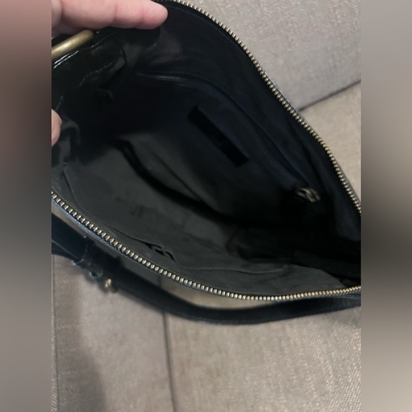 AUTHENTIC FRYE BLACK LEATHER SADDLE BAG CROSSBODY SHLDR HDBAG - Picture 4 of 6